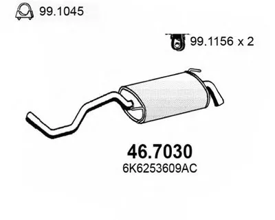 Глушитель выхлопных газов конечный ASSO купить