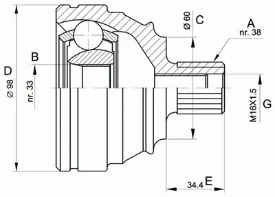 Шарнирный комплект, приводной вал SPIN OPEN PARTS купить