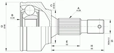 Шарнирный комплект, приводной вал SPIN OPEN PARTS купить