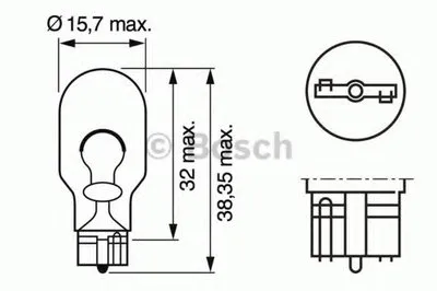 Лампа накаливания, фонарь указателя поворота; Лампа накаливания, фонарь сигнала торможения; Лампа накаливания, задняя противотуманная фара; Лампа накаливания, фара заднего хода; Лампа накаливания, задний гарабитный огонь; Лампа накаливания, дополнительный фонарь сигнала торможения BOSCH купить