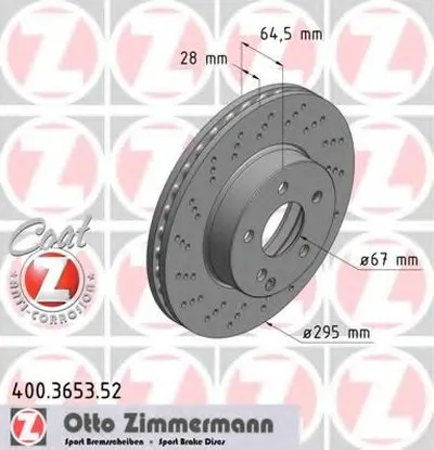 Тормозной диск SPORT BRAKE DISC COAT Z ZIMMERMANN купить