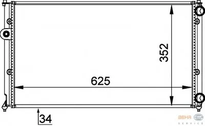 Радиатор, охлаждение двигателя BEHR HELLA SERVICE купить