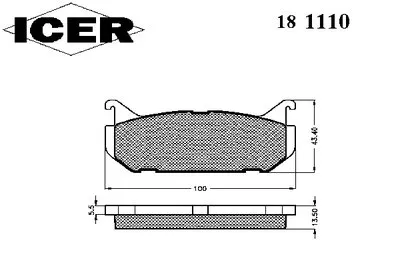 Комплект тормозных колодок, дисковый тормоз ICER купить