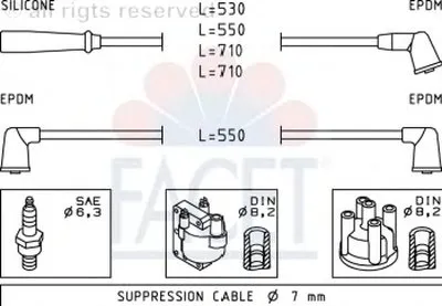 Комплект проводов зажигания FACET купить