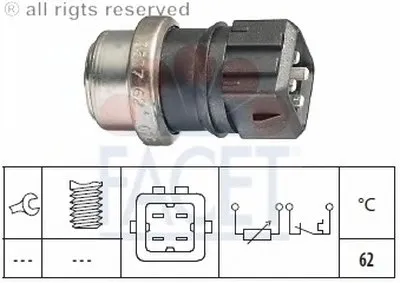 Датчик, температура охлаждающей жидкости FACET купить