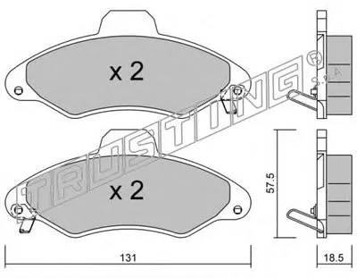 Комплект тормозных колодок, дисковый тормоз TRUSTING купить