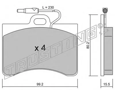 Комплект тормозных колодок, дисковый тормоз TRUSTING купить