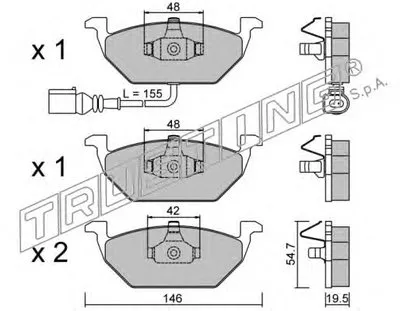 Комплект тормозных колодок, дисковый тормоз TRUSTING купить