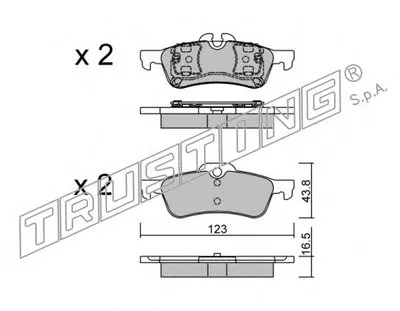 Комплект тормозных колодок, дисковый тормоз TRUSTING купить