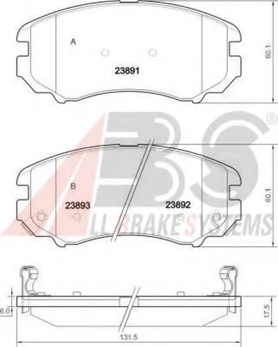 Комплект тормозных колодок, дисковый тормоз A.B.S. купить