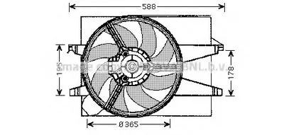 Вентилятор, охлаждение двигателя AVA QUALITY COOLING купить