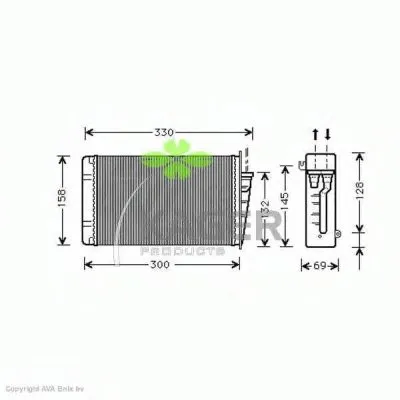 Теплообменник, отопление салона KAGER купить