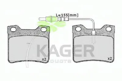 Комплект тормозных колодок, дисковый тормоз KAGER купить