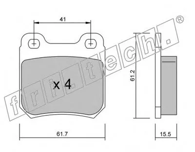 Комплект тормозных колодок, дисковый тормоз fri.tech. купить