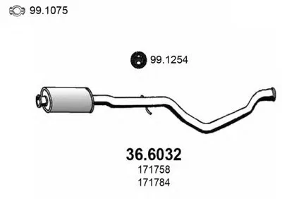 Средний глушитель выхлопных газов ASSO купить