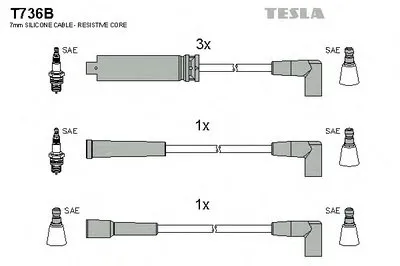 Комплект проводов зажигания TESLA купить