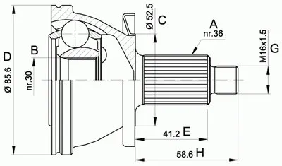 Шарнирный комплект, приводной вал SPIN OPEN PARTS купить