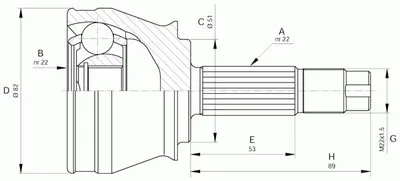 Шарнирный комплект, приводной вал SPIN OPEN PARTS купить