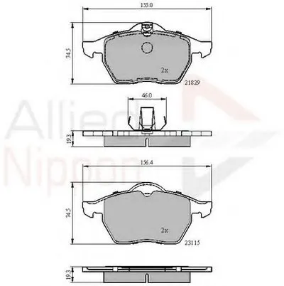 Комплект тормозных колодок, дисковый тормоз ANL Braking COMLINE купить