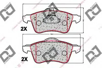 Комплект тормозных колодок, дисковый тормоз DJ PARTS купить