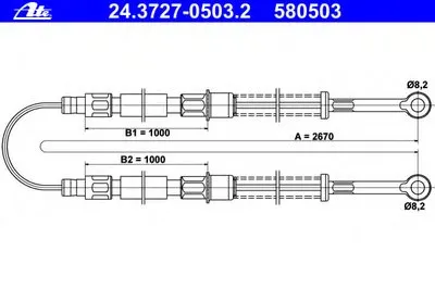Трос, стояночная тормозная система ATE купить