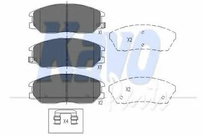 Комплект тормозных колодок, дисковый тормоз KAVO PARTS купить