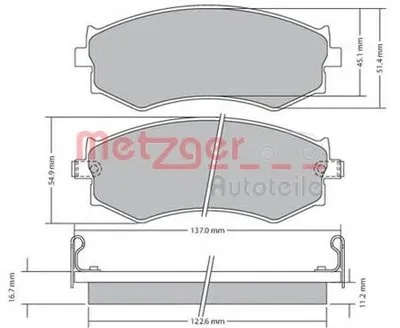 Комплект тормозных колодок, дисковый тормоз METZGER купить