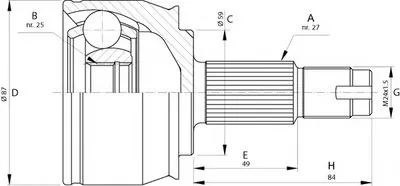 Шарнирный комплект, приводной вал SPIN OPEN PARTS купить
