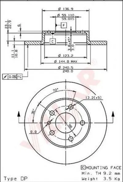 Тормозной диск COATED DISC LINE VILLAR купить