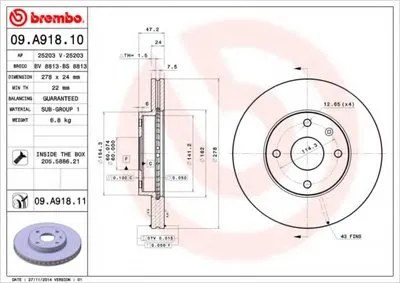 Тормозной диск BREMBO купить