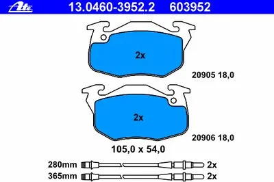 Комплект тормозных колодок, дисковый тормоз ATE купить