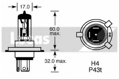 Лампа накаливания, фара дальнего света; Лампа накаливания, основная фара; Лампа накаливания, противотуманная фара LUCAS ELECTRICAL купить