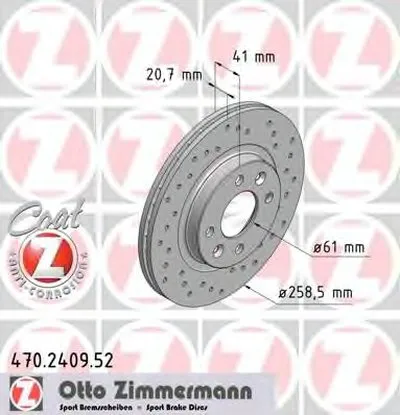 Тормозной диск SPORT BRAKE DISC COAT Z ZIMMERMANN купить