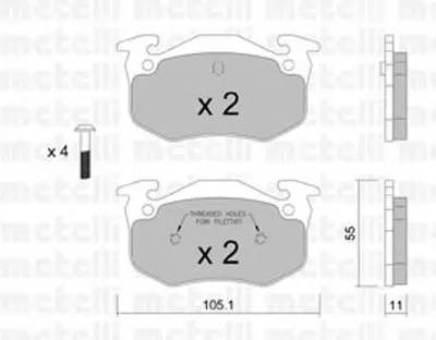 Комплект тормозных колодок, дисковый тормоз METELLI купить