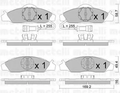 Комплект тормозных колодок, дисковый тормоз METELLI купить