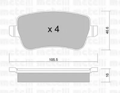 Комплект тормозных колодок, дисковый тормоз METELLI купить