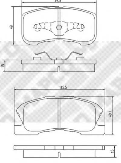 Комплект тормозных колодок, дисковый тормоз MAPCO купить