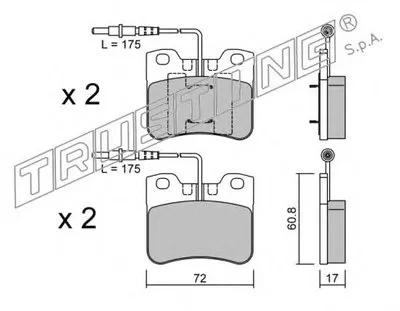 Комплект тормозных колодок, дисковый тормоз TRUSTING купить