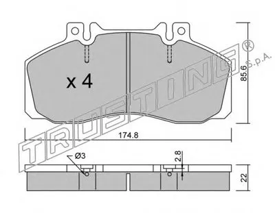 Комплект тормозных колодок, дисковый тормоз TRUSTING купить