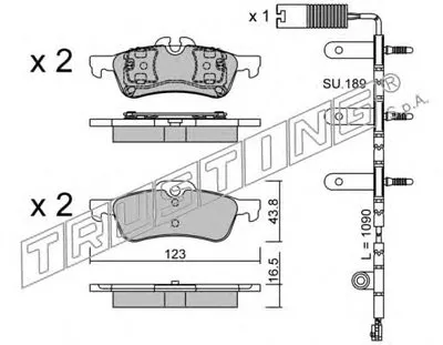 Комплект тормозных колодок, дисковый тормоз TRUSTING купить