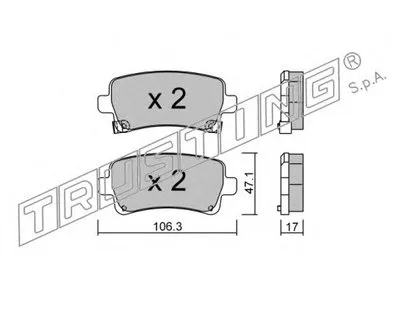 Комплект тормозных колодок, дисковый тормоз TRUSTING купить