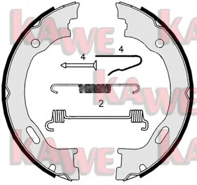Комплект тормозных колодок, стояночная тормозная система KAWE купить