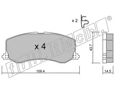 Комплект тормозных колодок, дисковый тормоз fri.tech. купить