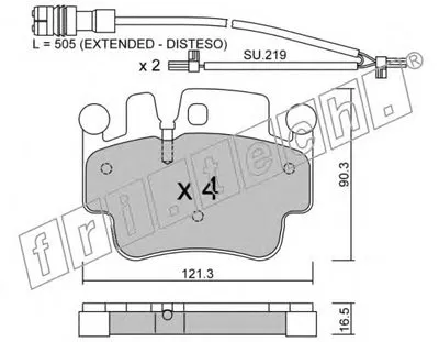 Комплект тормозных колодок, дисковый тормоз fri.tech. купить