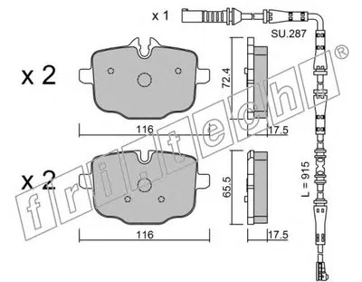 Комплект тормозных колодок, дисковый тормоз fri.tech. купить