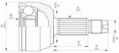 Шарнирный комплект, приводной вал SPIN OPEN PARTS купить