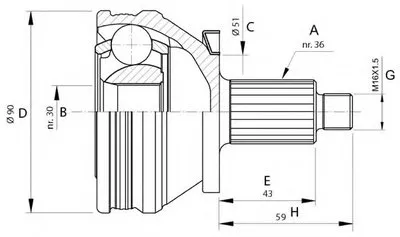 Шарнирный комплект, приводной вал SPIN OPEN PARTS купить