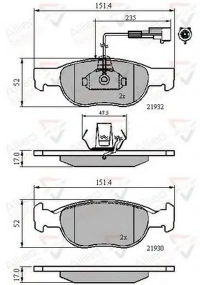 Комплект тормозных колодок, дисковый тормоз ANL Braking COMLINE купить