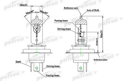 Лампа накаливания, фара дальнего света; Лампа накаливания, основная фара; Лампа накаливания, противотуманная фара; Лампа накаливания, основная фара; Лампа накаливания, фара дальнего света; Лампа накаливания, противотуманная фара PATRON купить