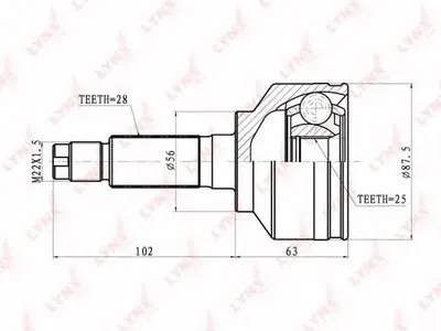 Шарнирный комплект, приводной вал LYNXauto купить